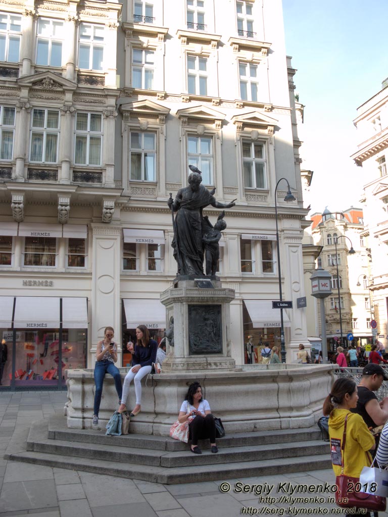 Вена (Vienna), Австрия (Austria). Фото. Улица Грабен (Graben), фонтан Святого Иосифа (Josefsbrunnen).