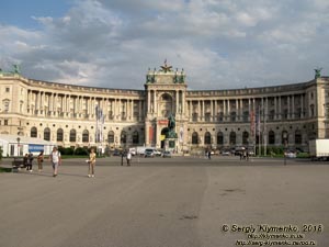 Вена (Vienna), Австрия (Austria). Фото. Площадь Героев - Хельденплац (Heldenplatz). Новый замок (Neue Burg).