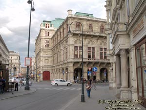 Вена (Vienna), Австрия (Austria). Фото. Венская государственная опера (Wiener Staatsoper). Вид с Hanuschgasse.