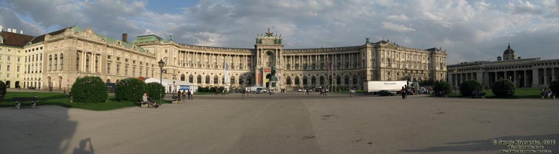 Вена (Vienna), Австрия (Austria). Фото. Площадь Героев - Хельденплац (Heldenplatz). Панорама ~150°.