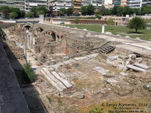 Греция (Ελλάδα). Фото. Город Салоники (Θεσσαλονίκη). Раскопки древней Агоры (Αρχαία Αγορά) - римского Форума (Ρωμαϊκή Αγορά).