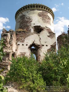 Тернопольская область, возле села Нырков. Фото. Червоногородский замок (48°48'15"N, 25°35'48"E), северная башня, вид снаружи.