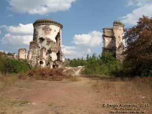 Тернопольская область, возле села Нырков. Фото. Башни Червоногородского замка (48°48'15"N, 25°35'48"E), вид с запада.