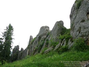 Львовская область. Близ села Урыч. Фото. Скалы Тустани вблизи.