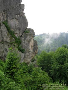 Львовская область. Близ села Урыч. Фото. Скалы Тустани вблизи.