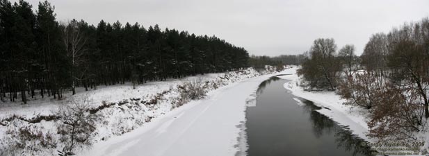 Житомирщина. Фото. Речка Тетерев зимой (в районе города Коростышев, 50°20'28"N, 29°04'40"E).