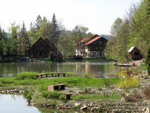 Закарпатская область, возле села Нижний Студёный. Фото. На территории отельного комплекса «Озеро Вита» (озеро Хащованское).