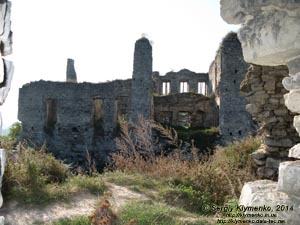 Тернопольская область, Скала-Подольская. Фото. Вид на замковый дворец из руин восточной башни замка.