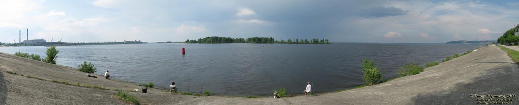 Киевская область, село Триполье. Фото. Панорама Днепра ~180°.