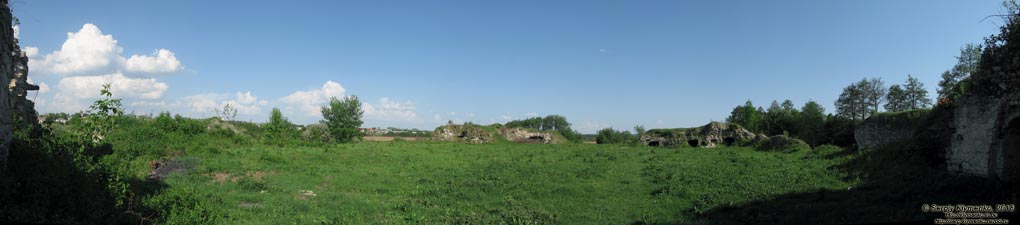 Зализцы (Тернопольская область). Фото. Остатки Залозецкого замка. Панорама ~180°.