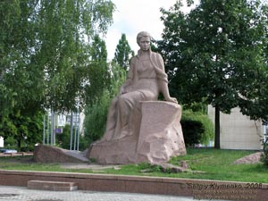 Житомирщина. Новоград-Волынский. Фото. Памятник Лесе Украинке в центре Новограда-Волынского.